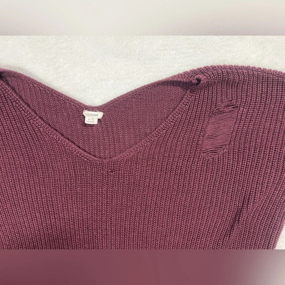 Garage Distressed Knit Sweater – Size Medium – Frayed - Picture 7 of 7